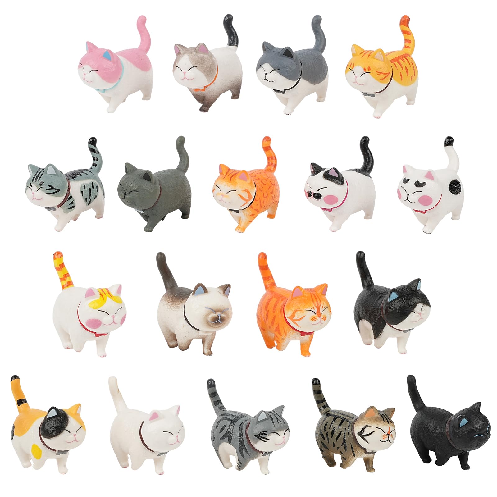 Amazon.co.jp: 置物 猫 グッズ ネコちゃん 18PCS ミニチュア 動物
