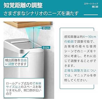 Amazon｜Seewin ゴミ箱 自動開閉式 30リットル 対応 ロールオン式 30L