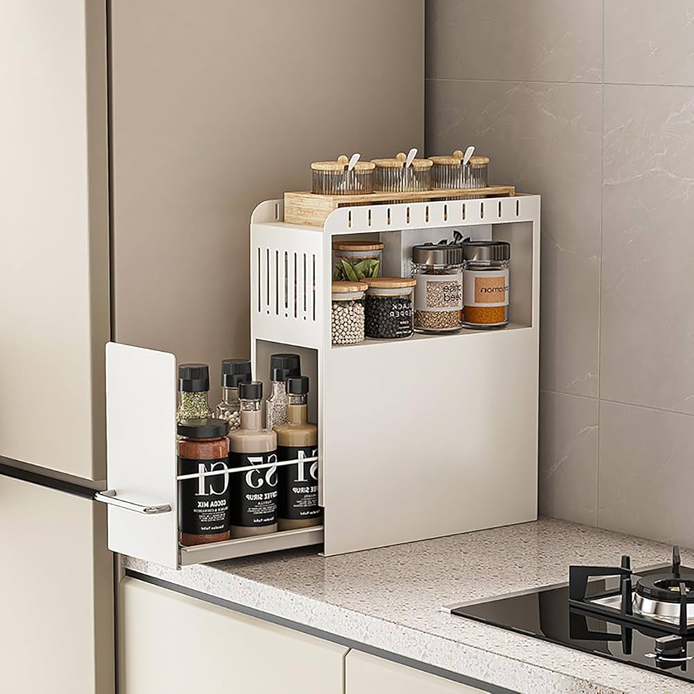 Amazon｜MFDXWCV キッチン スパイスラック 大容量 3段式 隠せる 省