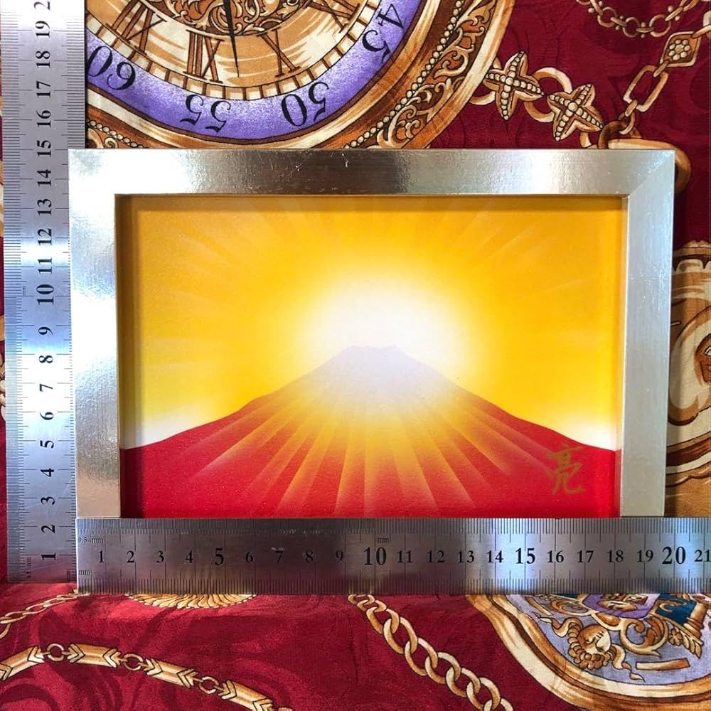 Amazon.co.jp: 強力風水アートダイヤモンド赤富士 商売繁盛仕事運金運