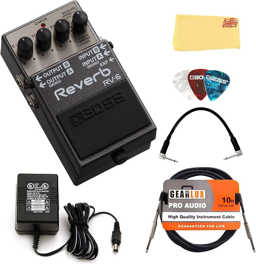 Amazon.com: Boss RV-6 Reverb Bundle with Gearlux Power Supply