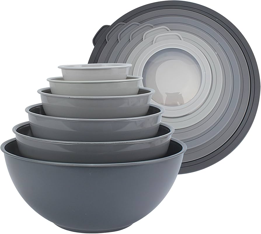 Amazon.com: COOK WITH COLOR Mixing Bowls Set with TPR Lids - 12