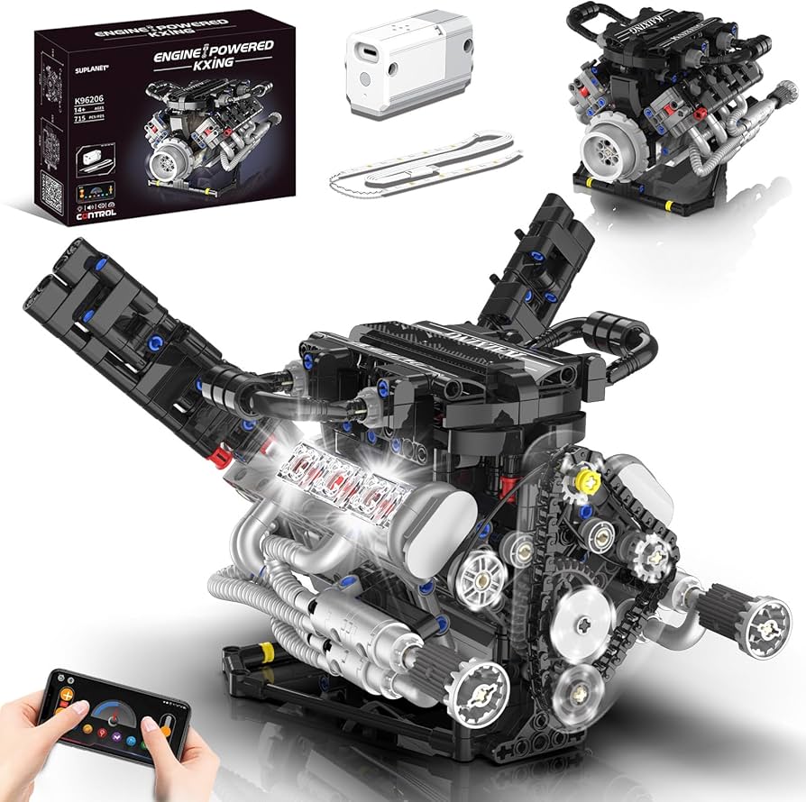 Amazon.com: Suplanet Engine Building Blocks Sets,V8 Engine Model