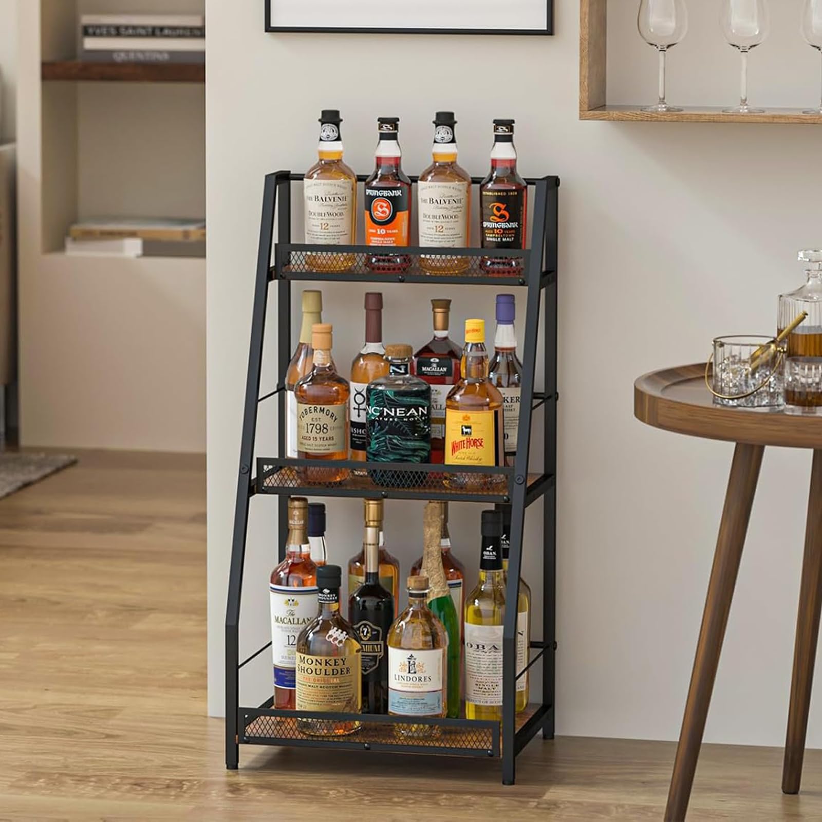 Amazon.co.jp: xixi-home ワインバーキャビネット 木製 3段 酒棚