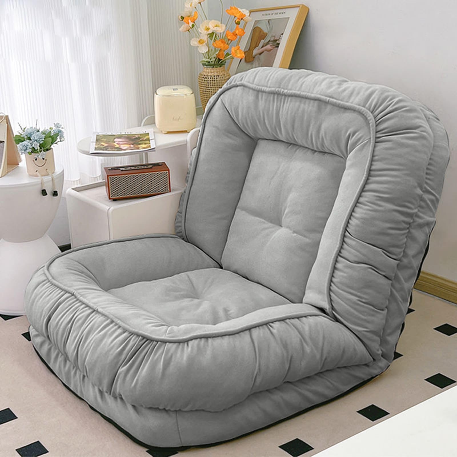 Amazon｜折りたたみ式フロアソファ、コンバーチブルレイジーソファ