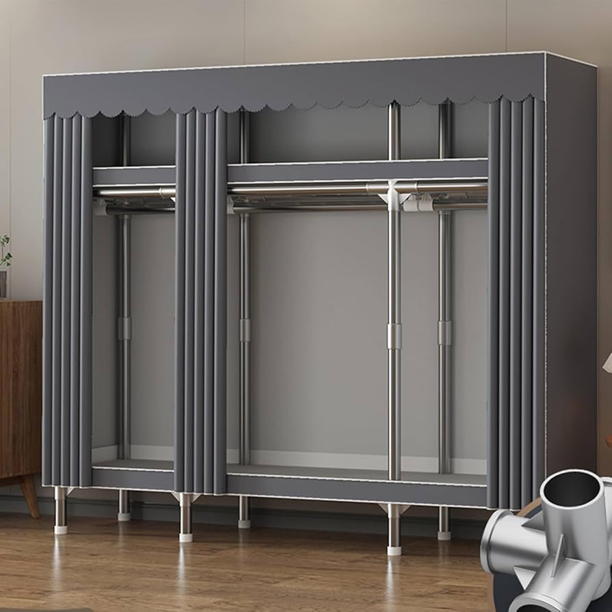 Amazon｜Tazyeeワードローブ カバー クローゼットハンガーラックカバー