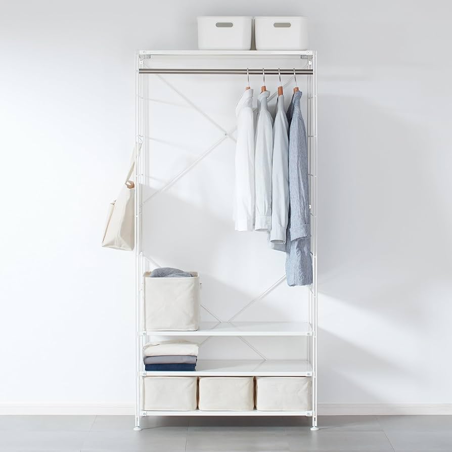 Amazon｜MUJI 無印良品 スチールユニットシェルフ ワードローブセット