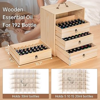 Amazon.com: TORIBIO Essential Oils Box for 192 Bottles, Wooden