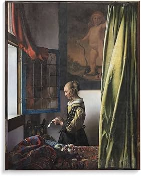 Amazon｜フェルメール『窓辺で手紙を読む女』アートポスター アート