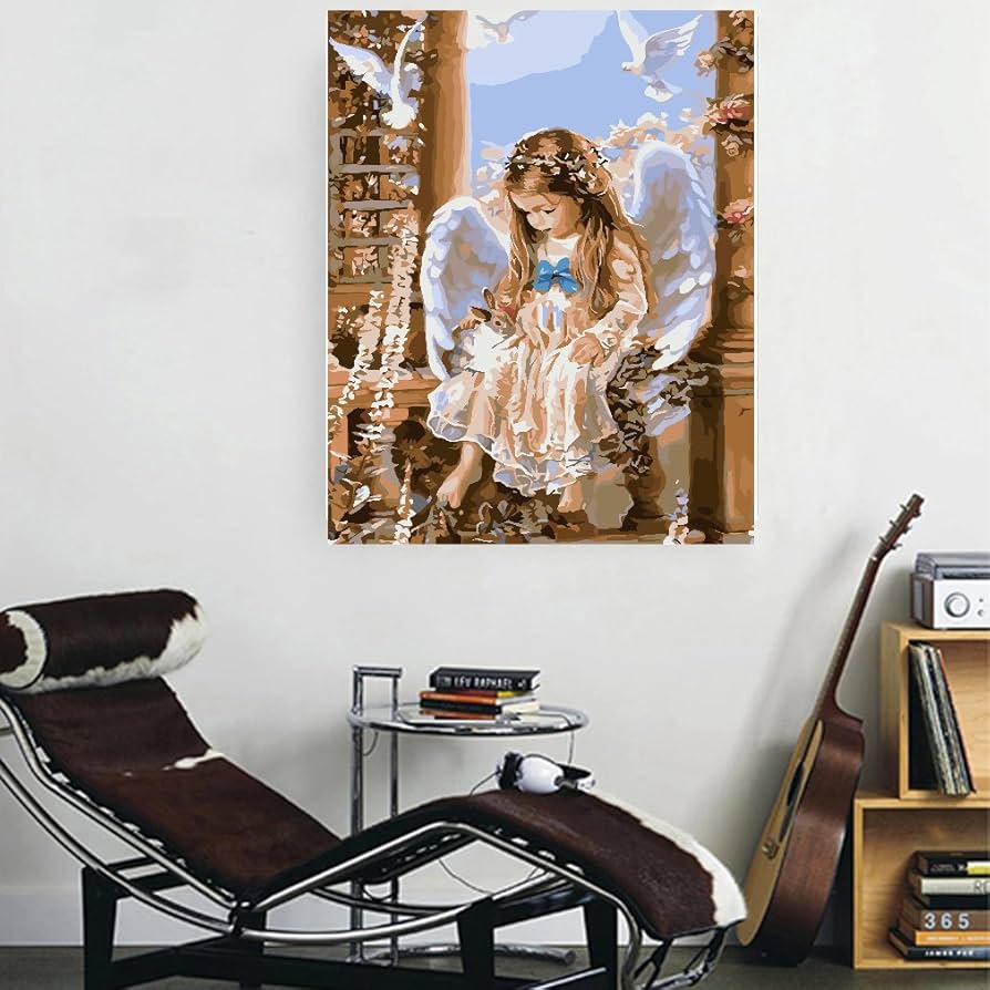 Amazon.co.jp: Canorna 油絵 天使 数字キットによる絵画 塗り絵 北欧