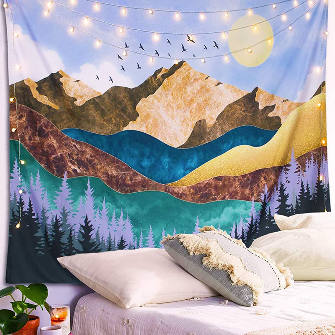 Amazon.co.jp: [DLAWF] タペストリー 布ポスター カラー 大判壁掛け布