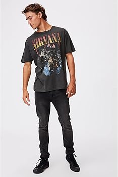 Nirvana 'Live In New York' (Charcoal) T-Shirt - Amplified Clothing