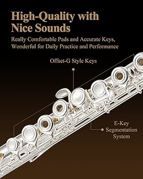 Amazon | Eastar フルート 銀メッキ 16穴 リングキー Eメカ付き