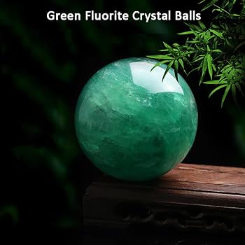 Amazon.co.jp: 水晶玉 水晶 丸玉 緑 天然緑色の蛍石水晶玉 完全天然