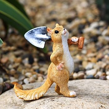 Amazon.co.jp: ガーデニング置物 リスグッズ 癒される リスのオブジェ