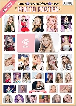 Amazon.co.jp: サナ グッズ ポスター 12枚 + シールセット 1枚 12