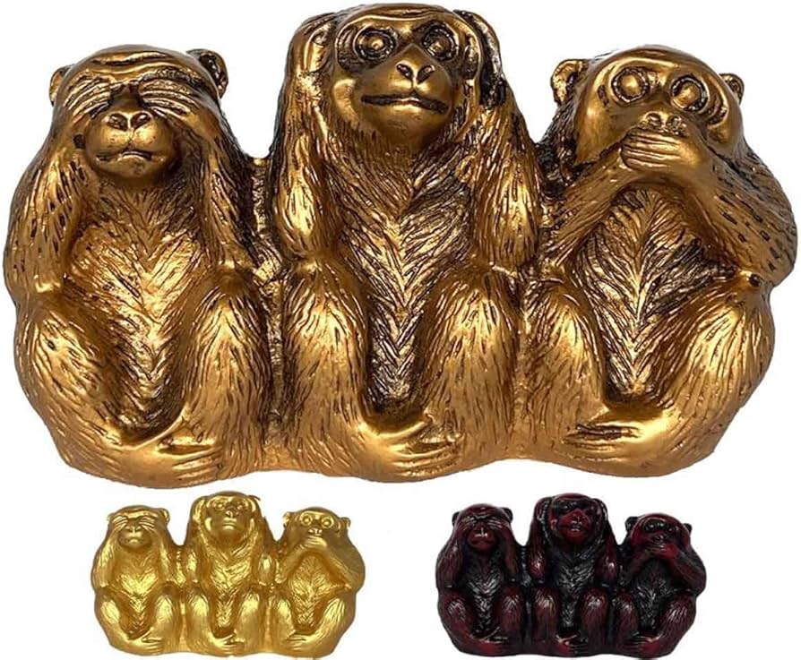 Amazon.co.jp: 三猿 猿 置物 3匹の猿 見ざる 聞かざる 言わざる 日光