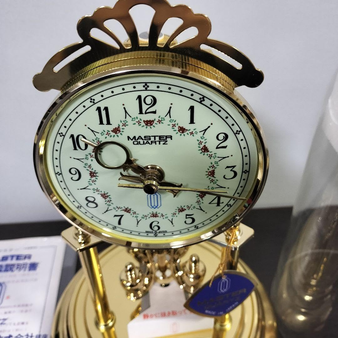 Amazon.co.jp: レトロ 日新時計 置時計 マスタークオーツ 回転振り子式