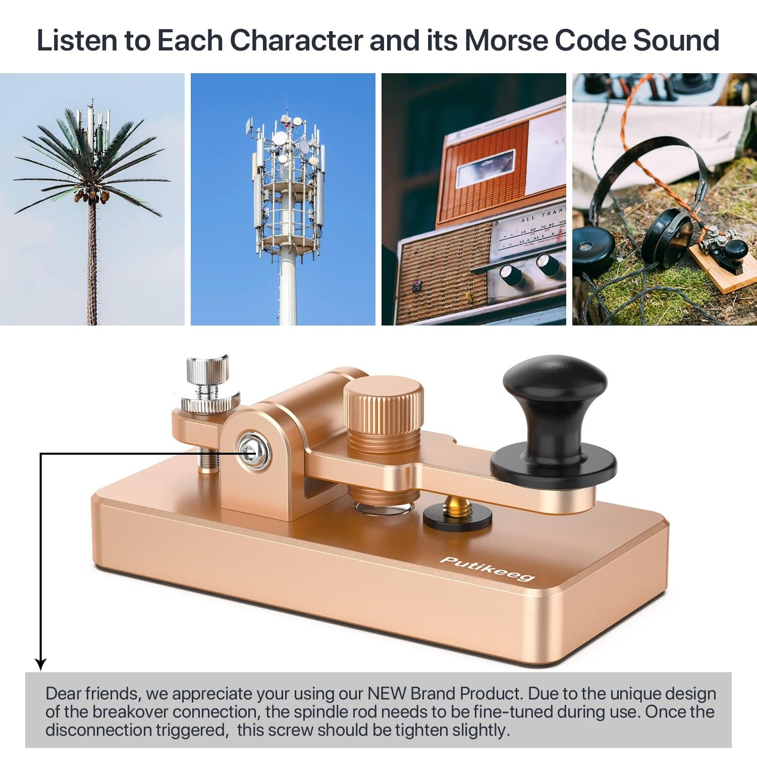 Amazon.co.jp: PUTIKEEG アマチュア無線 電鍵 パドル モールス信号