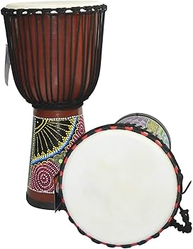 Amazon.co.jp: カラフルなパターンを持つインチのアフリカの太鼓