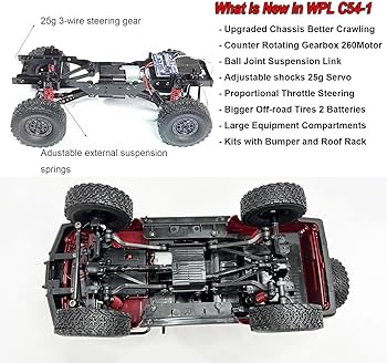 RC Crawler WPL C54-1 RC Truck 1/16 RC Rock Crawler 4x4 Remote