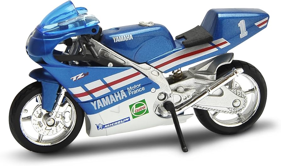 Amazon.com: Welly Die Cast Motorcycle Blue Yamaha 1994 TZ250M, 1