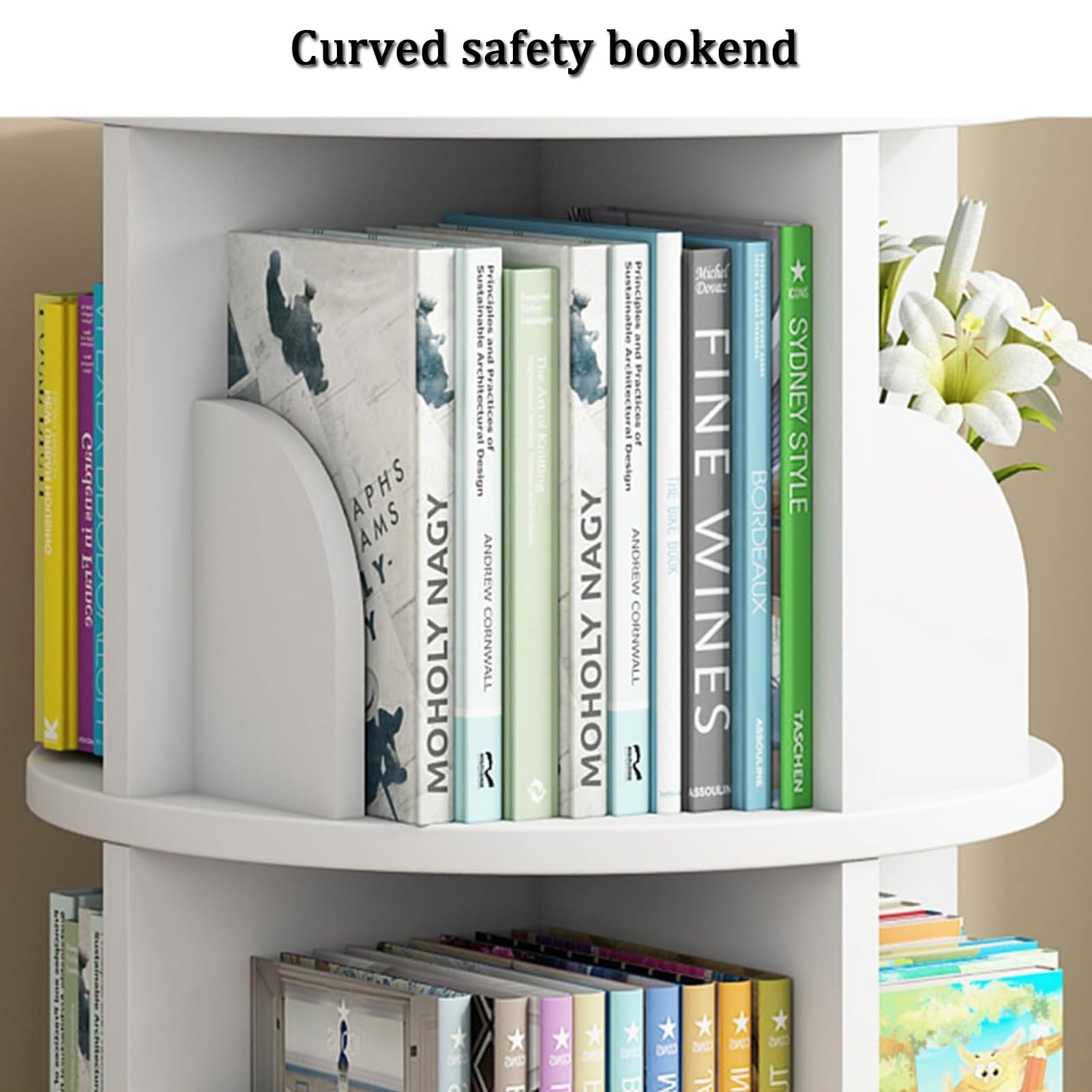 Amazon｜YVYKFZD 本棚 回転式本棚タワー、360° 回転ラック ブック