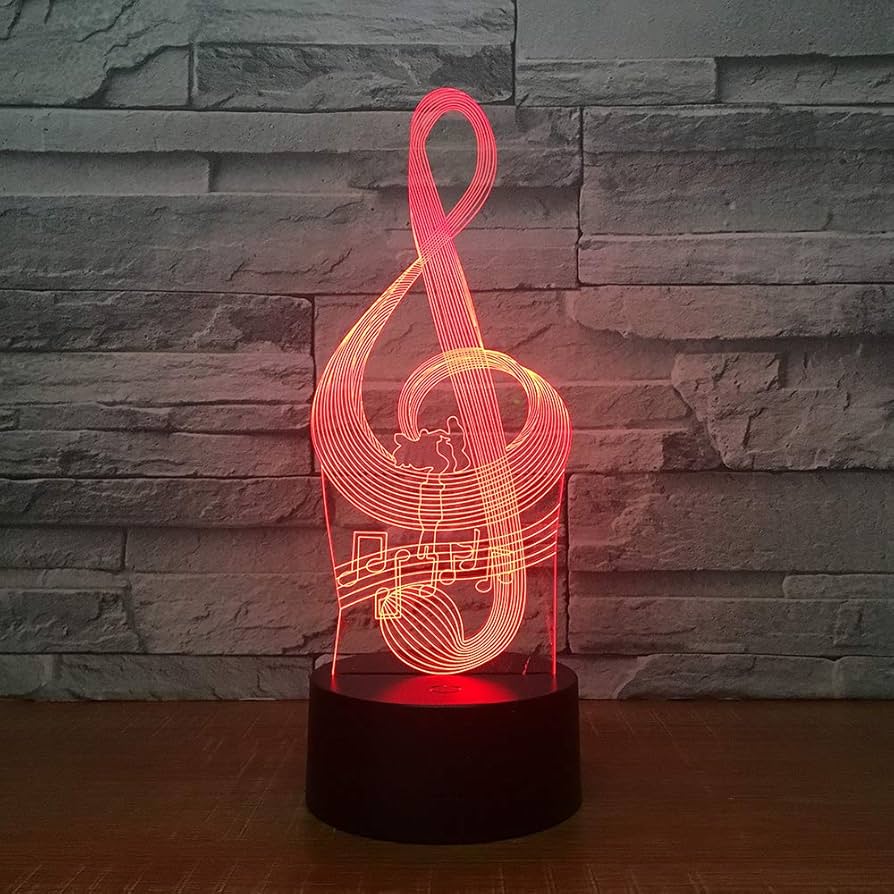 Amazon.co.jp : 音符 3Dナイトライト アクリル 7色変化 光学