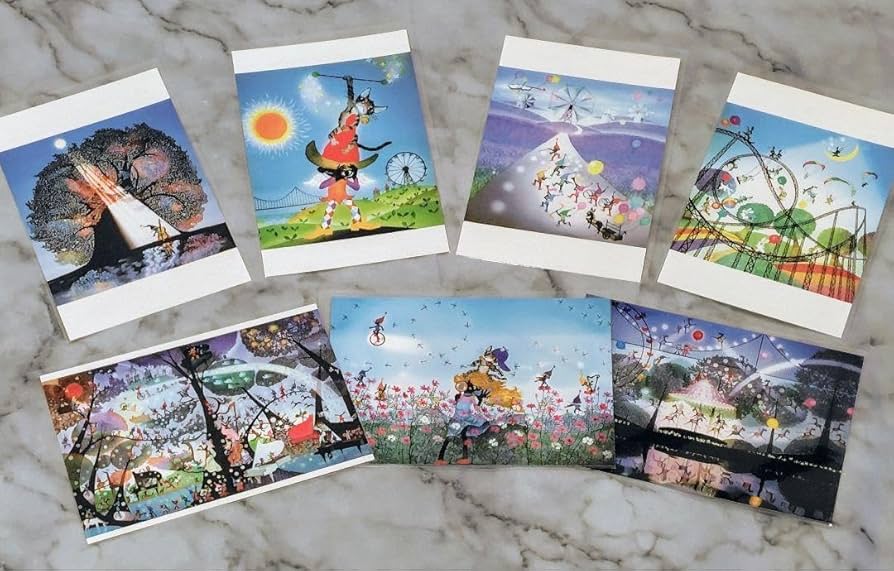 Amazon.co.jp: 藤城清治さん ポストカード 7枚セット 影絵絵葉書