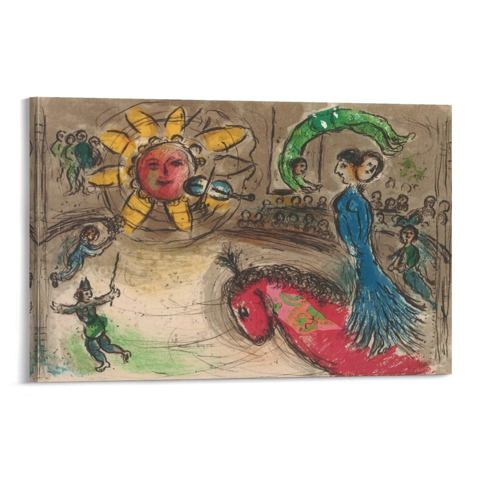 Amazon.co.jp: マルク・シャガール（赤い馬と太陽）ポスター アート