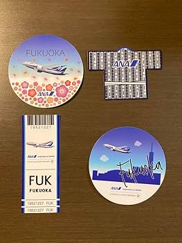Amazon.co.jp: ANA 福岡 空港 限定 ステッカー 飛行機 ラゲージタグ