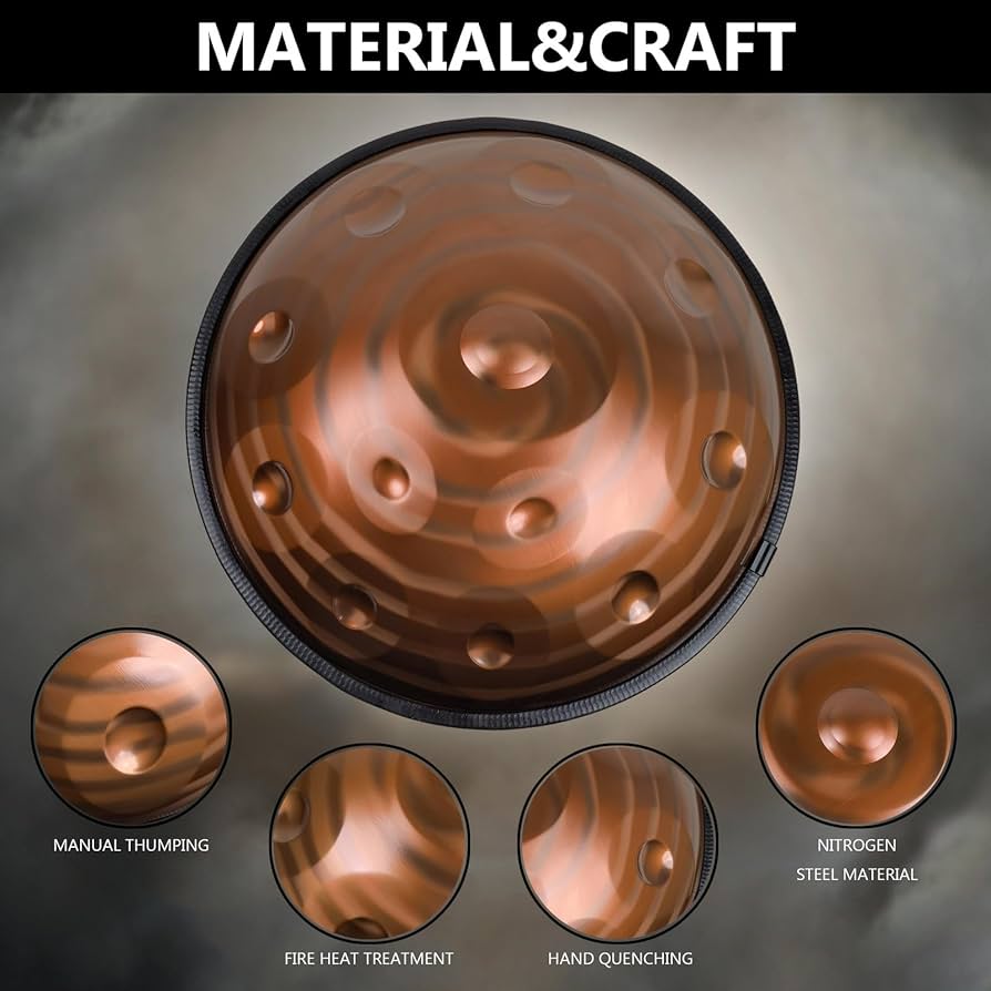 Amazon | ハンドパン d マイナー 打楽器（ゴールド - 432hz - 12音