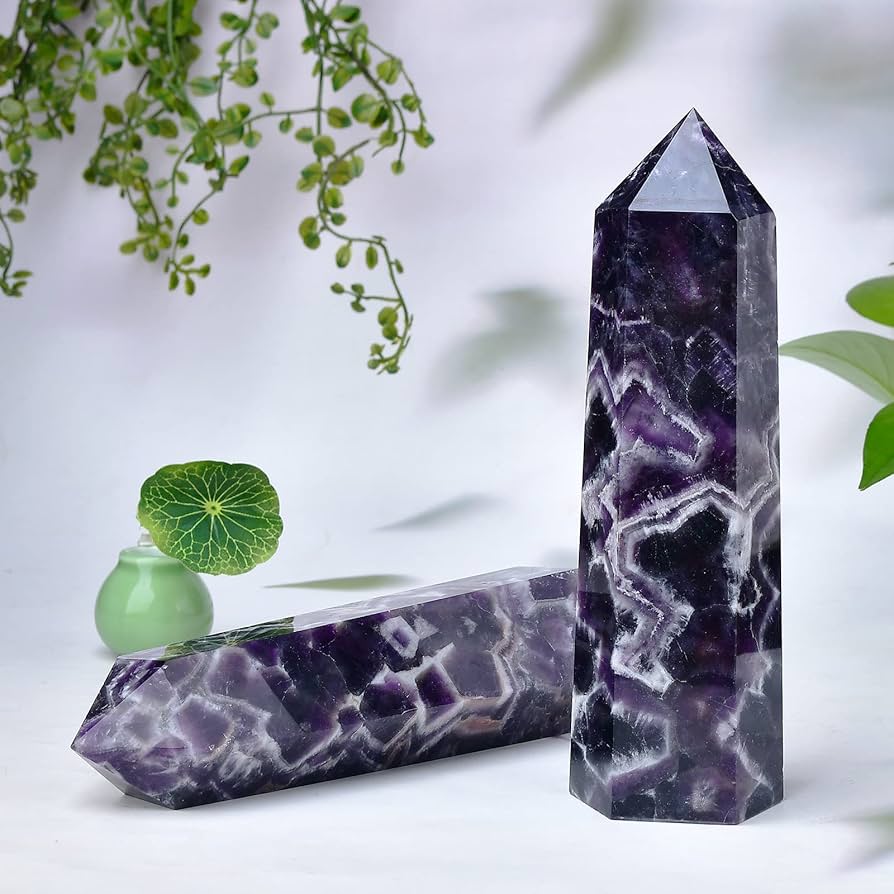 Amazon.com: FZBHRO Large Crystal Towers Chevron Amethyst Wand 6