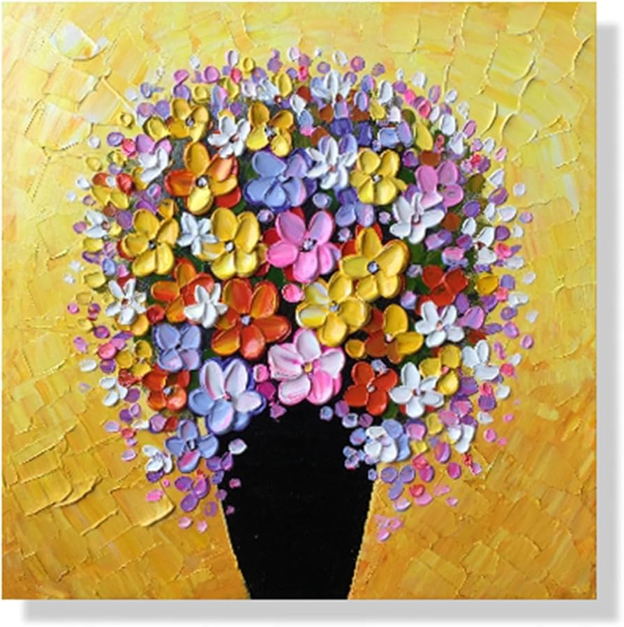 Amazon.co.jp: 風水によい絵画 花瓶の花々 金運アップに 装飾画 壁絵