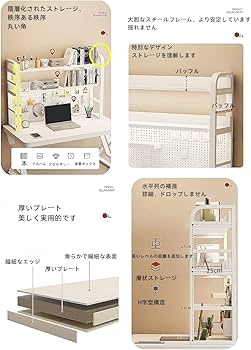 Amazon.co.jp: デスク上収納ラック 机上本棚 パンチングボード 有孔
