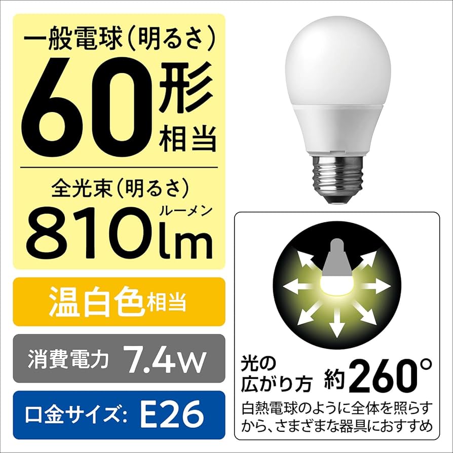 Amazon | パナソニック パルック LED電球 口金直径26mm プレミアX 電球