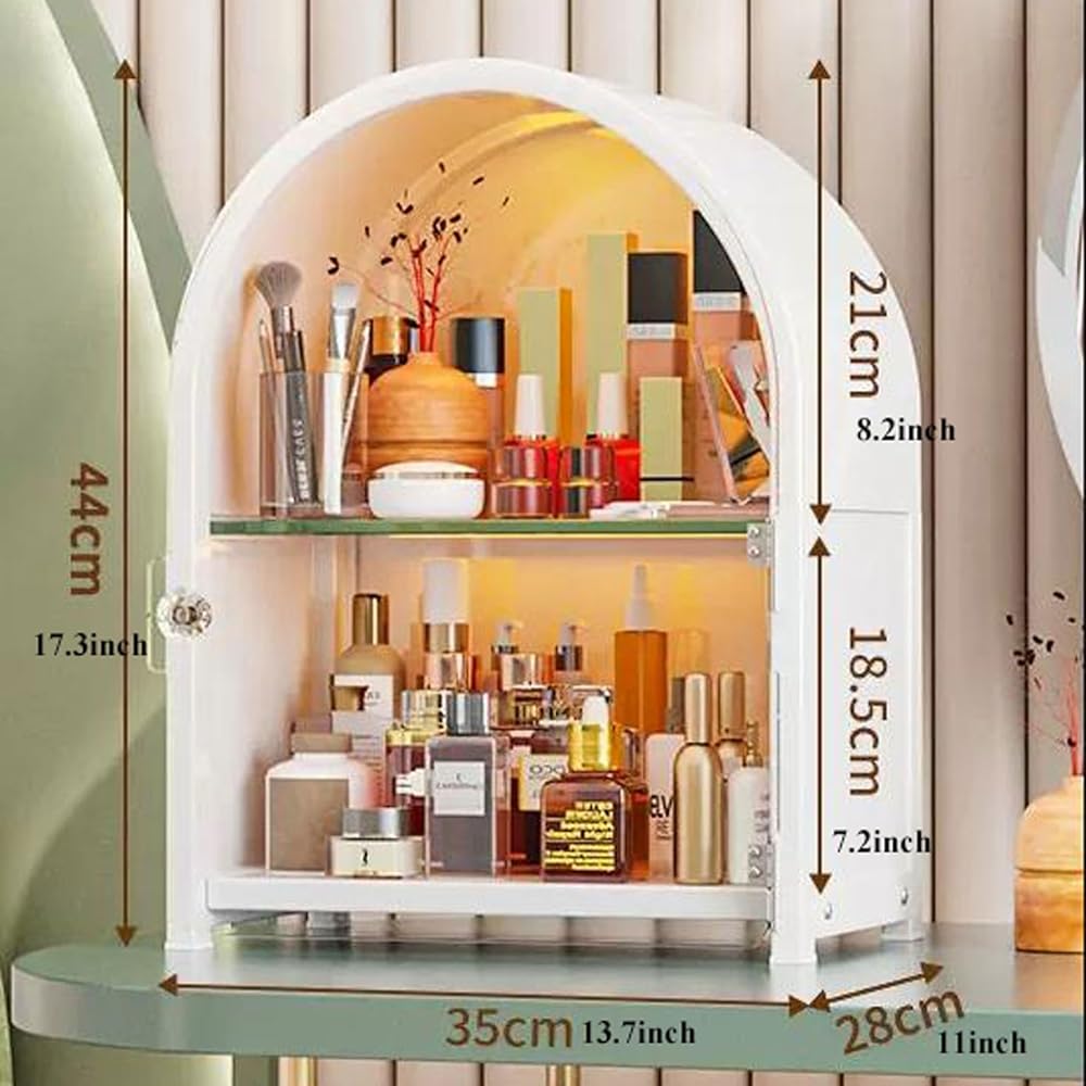 Amazon.co.jp: 化粧収納ショーケース 2段メタルメイクアップ