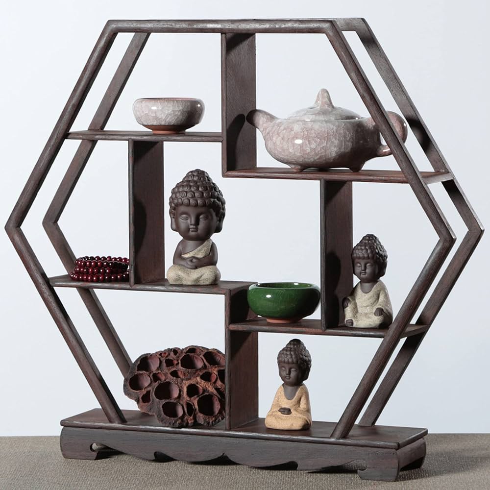 Amazon.co.jp: 珍品棚 飾り棚-アンティークディスプレイラック