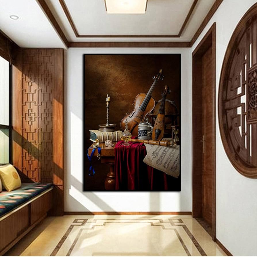 Amazon.co.jp: 音楽の魅力 キャンバス絵 ポスター プリント レトロ