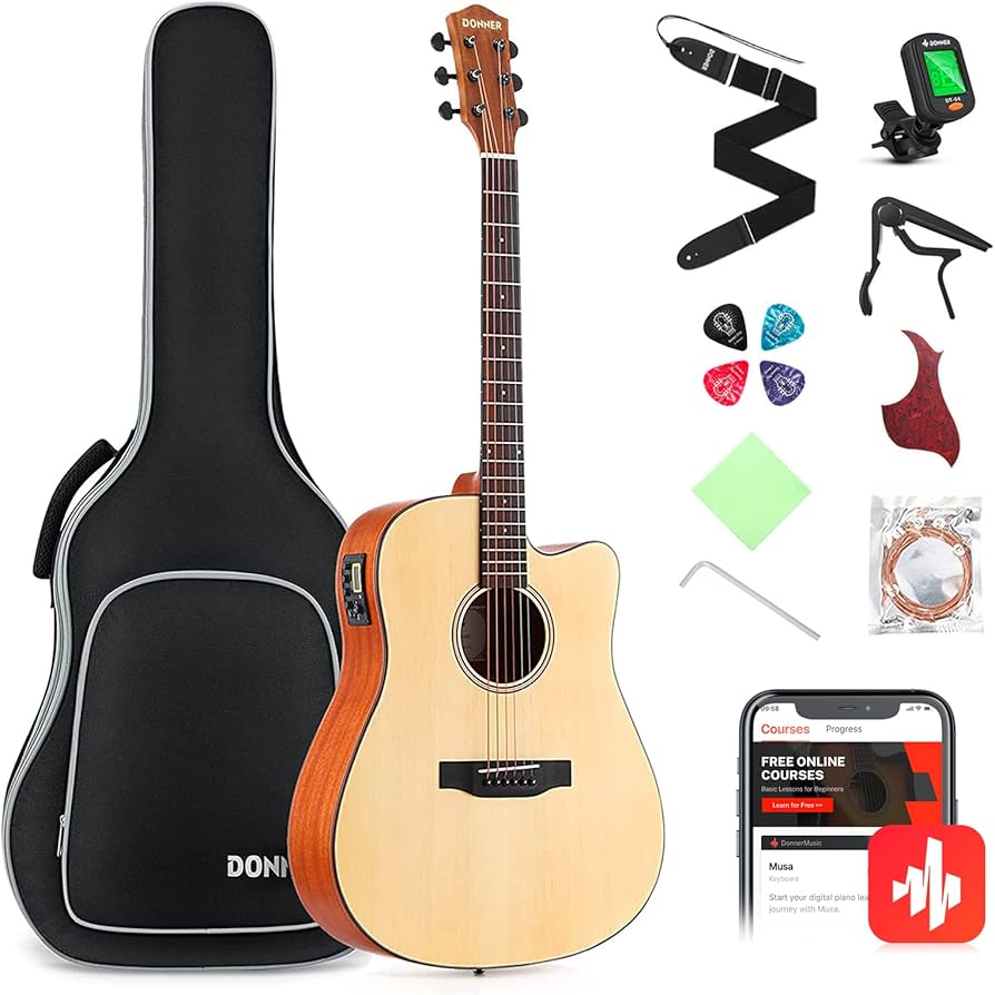 Amazon.co.jp: Donner エレアコギター エレアコ エレアコースティック