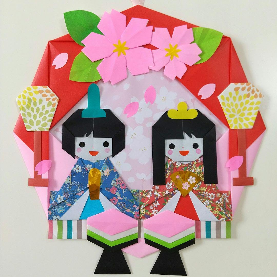 Amazon.co.jp: 折り紙リース 3月壁面飾りひなまつり(ひ13) : 文房具