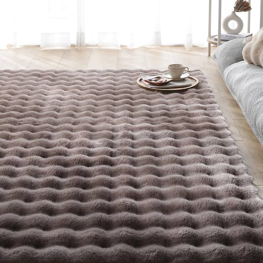 Amazon | RASIK ラグマット カーペット 約130×190cm モカ ふわもこ