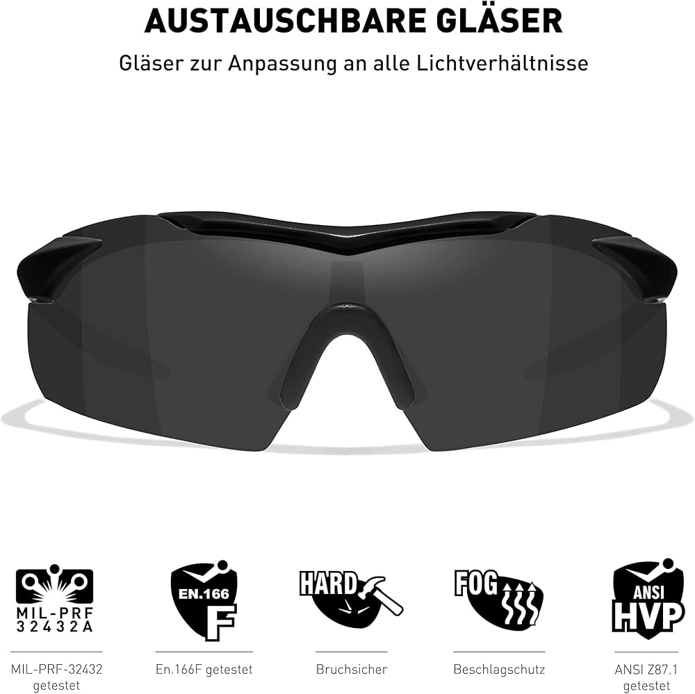 Amazon.com : Wiley X Vapor Ballistic Tactical Sunglasses Matte