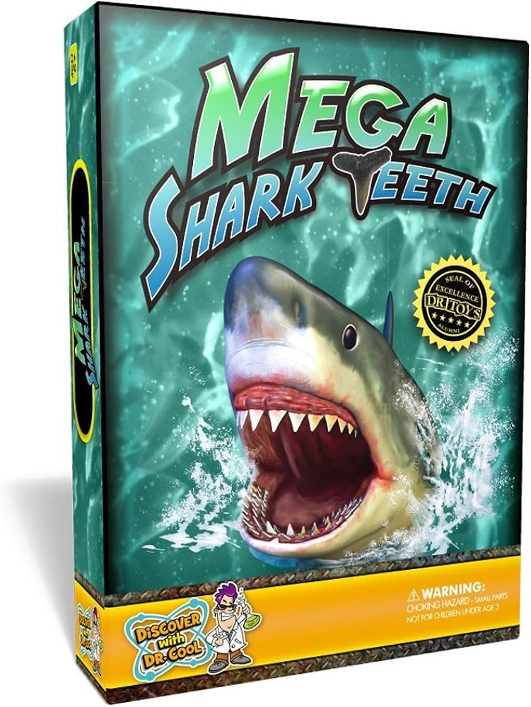 Mega Shark Teeth Fossil Science Kit – Includes 5 genuine