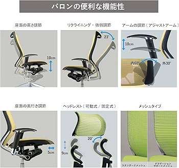 Amazon | バロン (Baron) チェア 【エクストラハイバック】 可動