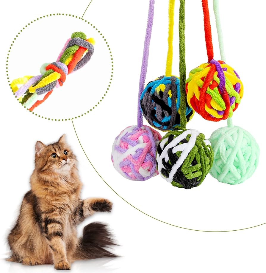 Amazon | GHOSTCAT 猫 おもちゃ ボール 5個入り 毛糸玉ボール 音が