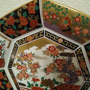 Amazon.co.jp: 有田焼 青藍窯 大正古伊万里 八角大皿 : ホーム＆キッチン