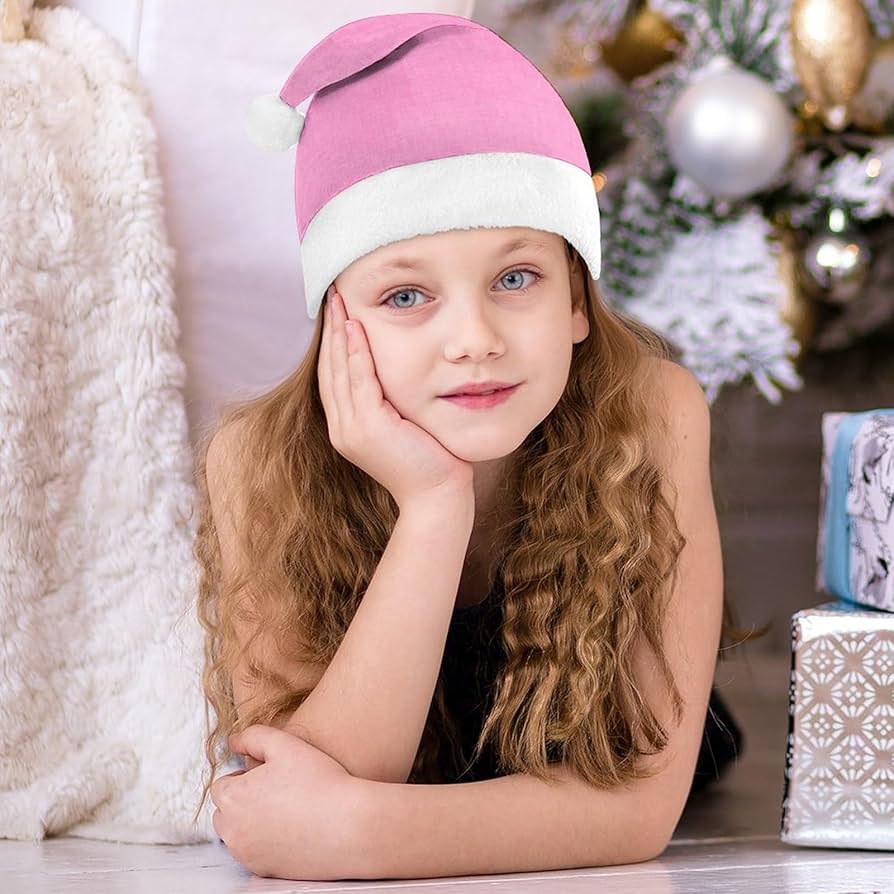 Amazon | ピンクかわいらし サンタ帽子 子供用 クリスマス サンタ 帽子