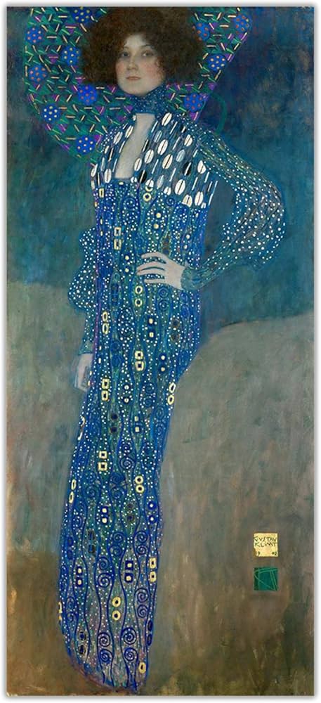 Amazon.co.jp: グスタフクリムト《青の女性》キャンバスアート油絵有名