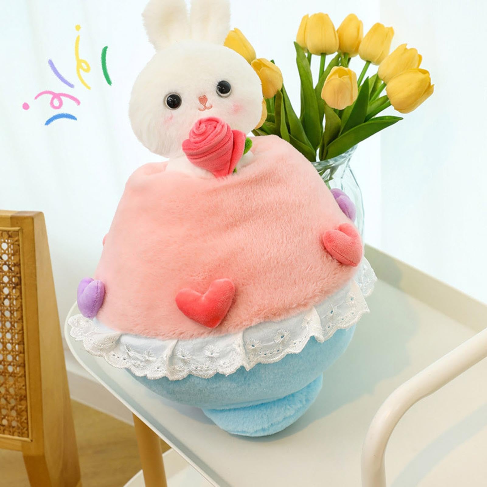 Amazon.co.jp: ローズバニーのぬいぐるみ、ぬいぐるみブーケバニー